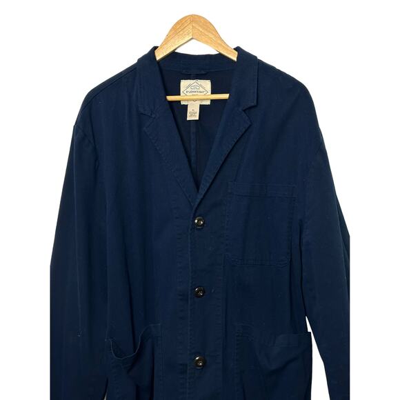 St. John's Bay Navy Blue Three Button Blazer Women's XL Cotton Blend Pockets - Picture 3 of 7